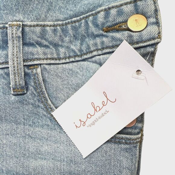 New Isabel Maternity Denim Shortalls Size 6 Romper Shorts Jumpsuit Jeans NWT - Picture 6 of 16